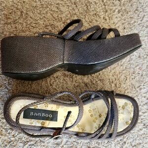 Brown wedge stappy sandels